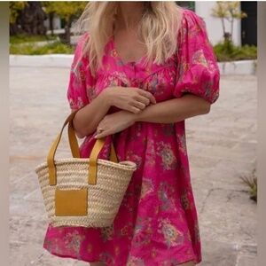 Spell Solstice Linen Tunic Dress in Rose size Large NWT